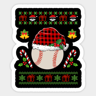 ugly christmas sweater baseball Sticker